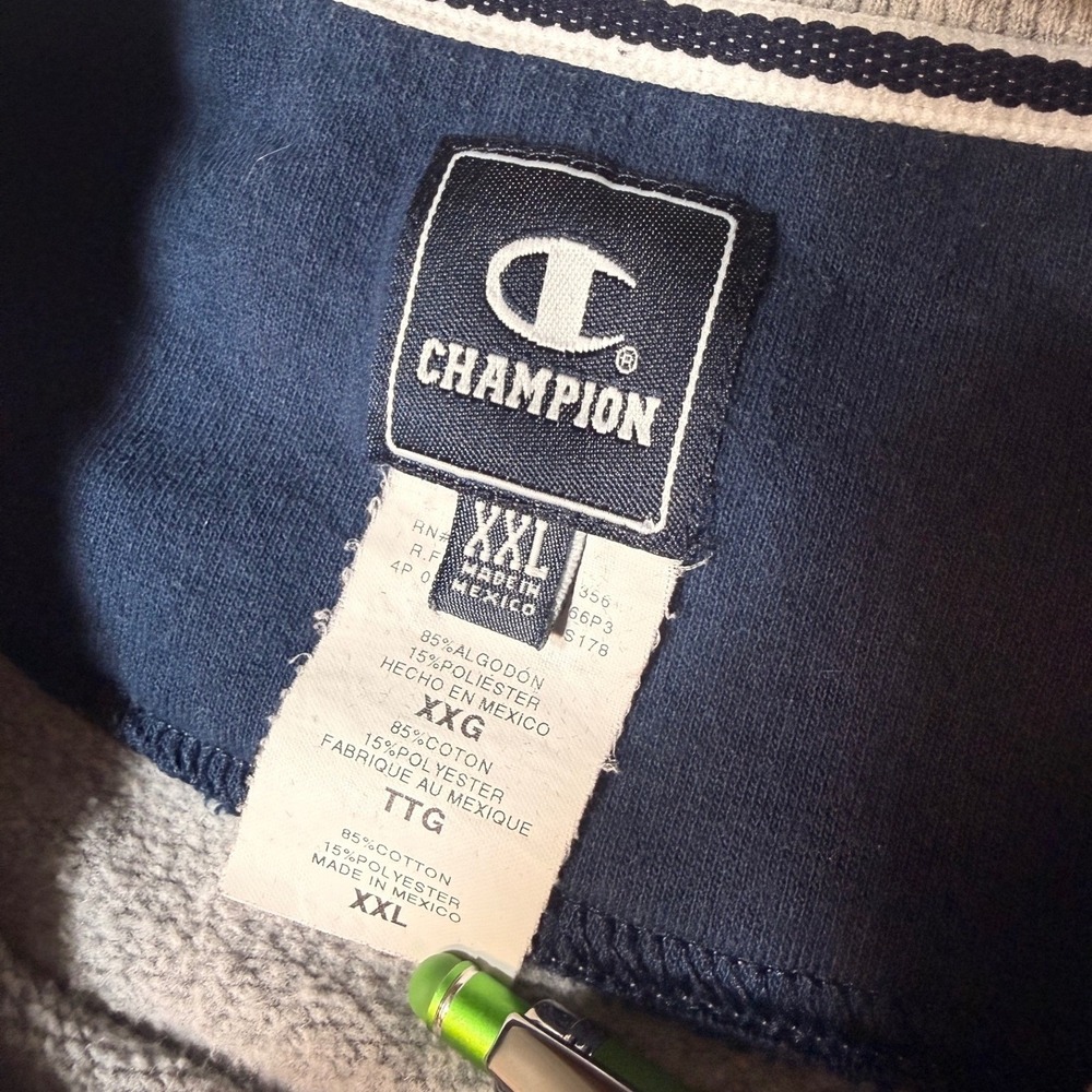 Champion UNC Tar Heels Crewneck Sweatshirt Gray Embroidered Logo XXL - Picture 4 of 11